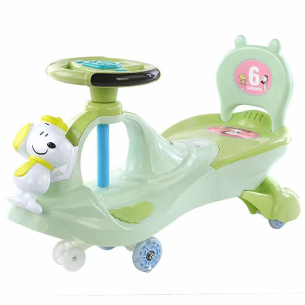 Twister Toy Swing Cars Strongest & Smoothest for Kids with PU Wheels Green